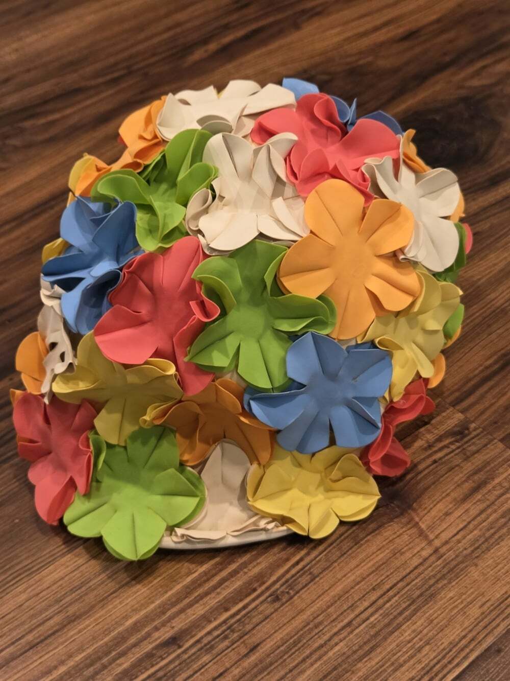 Vtg Mid-Century Retro Floral Petal Swim Cap Colorful Rubber Bathing Hat 60s Glam